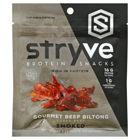 Stryve Foods, Gourmet Beef Biltong Smoked 2.25 oz (64