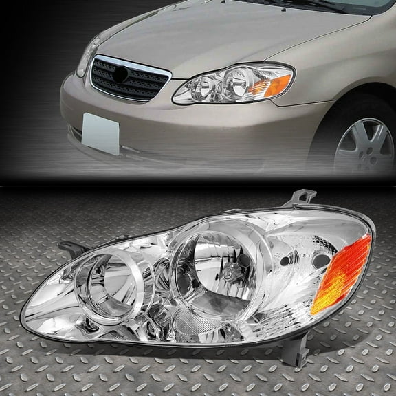 NUVISION for 03-08 Toyota Corolla Chrome Housing OE Style Headlight Lamp Left TO2502160