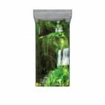 thumbnail image 2 of Ambesonne Scenery Fitted Sheet & Pillow Sham Set, Spring Botanic Forest, Queen, Green and White, 2 of 3