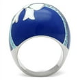 thumbnail image 3 of Luxe Jewelry Designs Women's High Polished Stainless Steel Bow Shaped Ring with Sea Blue Crystals -, 3 of 4