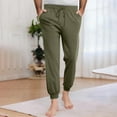 thumbnail image 1 of Men Fashion Casual Comfy Solid Pocket Bandage Drawstring Regular Pants, 1 of 1