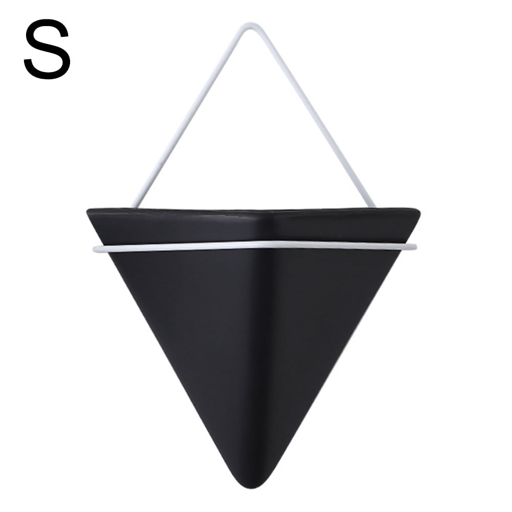 CAROOTU Simple Container Iron Vases Ceramic Self Water-Absorbing Planter Nordic Succulent Plant Wall Mounted