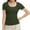Olive green, variant on Women's Casual Short Sleeve Scoop Neck Summer Tops Ribbed Knit Slim Fit Tee Shirts