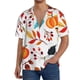 thumbnail image 1 of Balery Autumn Pumpkins Fall Leaves Camisa Casual de Manga Corta con Botones para Hombre, Texturizada, Estilo Cubano, para Playa, Verano-Small, 1 of 5