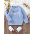 thumbnail image 3 of Suealasg Toddler Baby Sweater  Baby Girl Long Sleeve Letters Embroidery Knit Pullover 6M 12M 18M 24M 3T Kids Fall Warm Loose Knitwear, 3 of 7