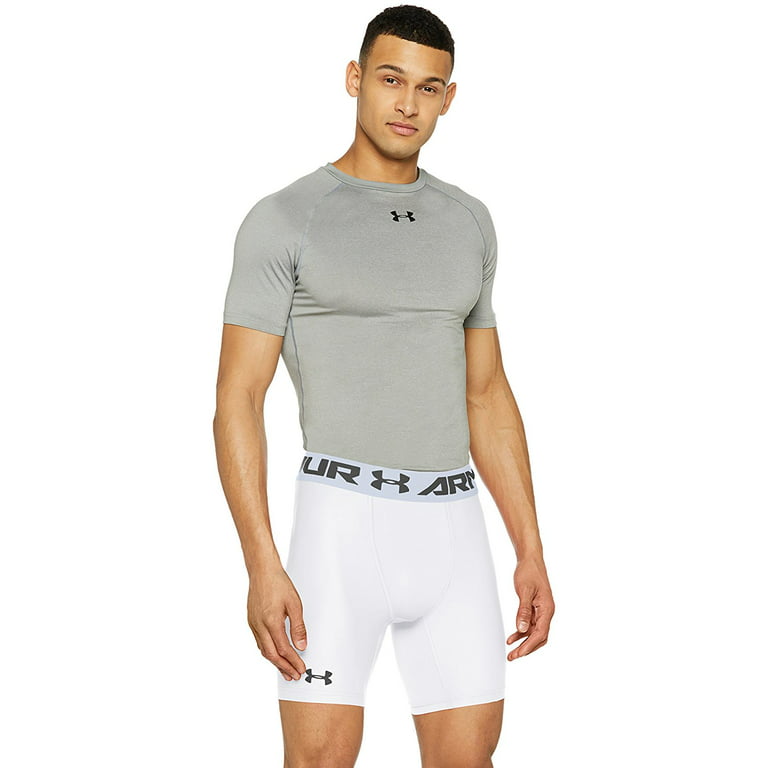 Under Armour 4XL) Men\'s Shorts (White, HeatGear Mid Compression Armour