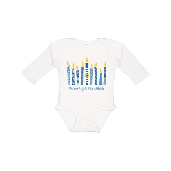 Inktastic Peace Light Hanukkah Boys or Girls Long Sleeve Baby Bodysuit