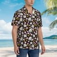 thumbnail image 2 of Wukai Daisies Flowers Men's Hawaiian Shirt Short Sleeve Casual Button Down Summer Beach Aloha Shirt Tropical Print Holiday Party, 2 of 8