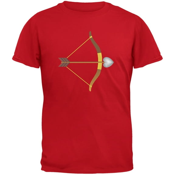Couples Cupid Bow And Arrow Red Adult T-Shirt - Large