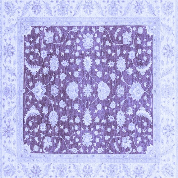 Ahgly Company Indoor Square Abstract Blue Modern Area Rugs, 6' Square