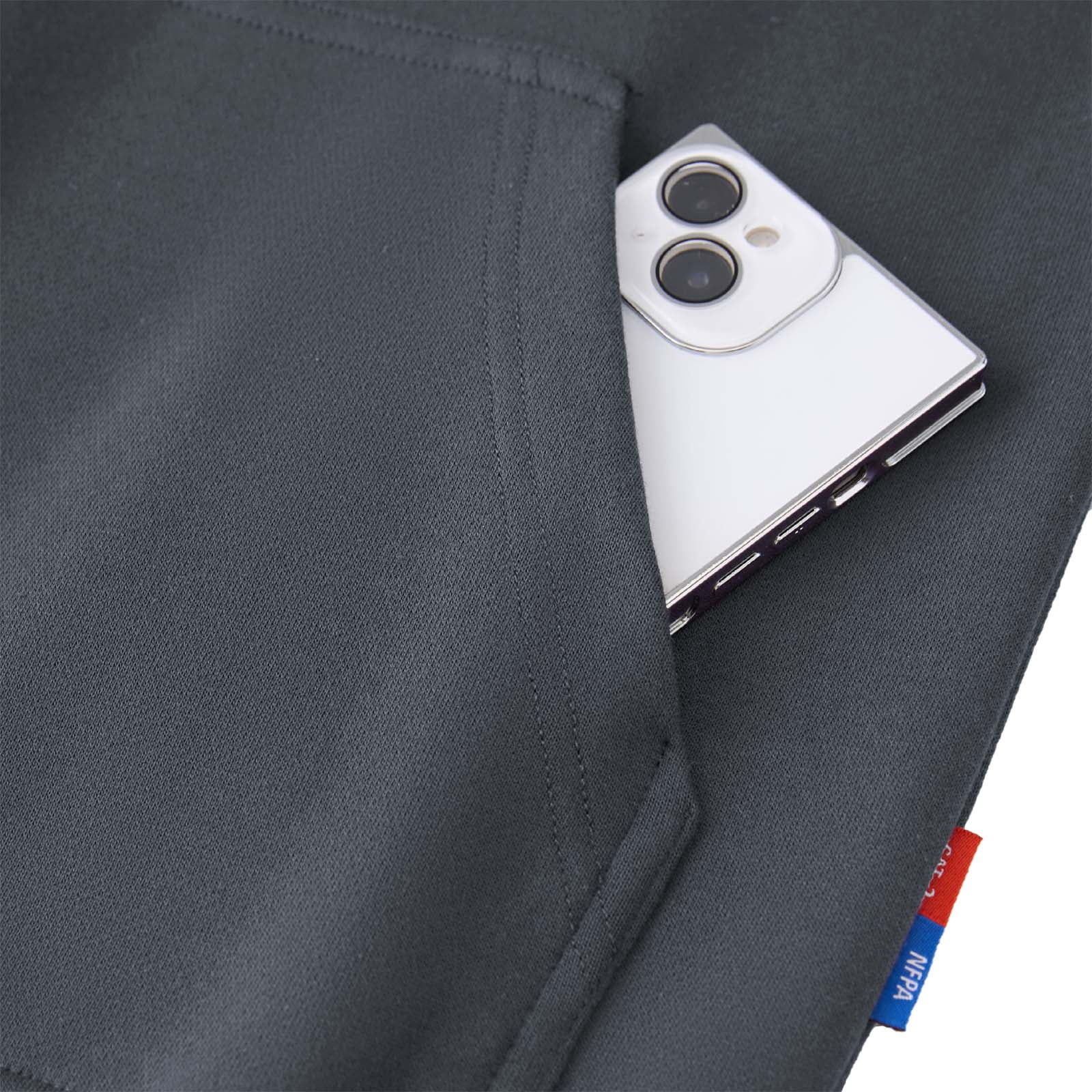 UNIFU FR Hooded Pullover Shirts Flame Resistant 12OZ Heavyweight Men’s 100% C Long Sleeve Welding Sweatshirt NFPA2112/CAT2