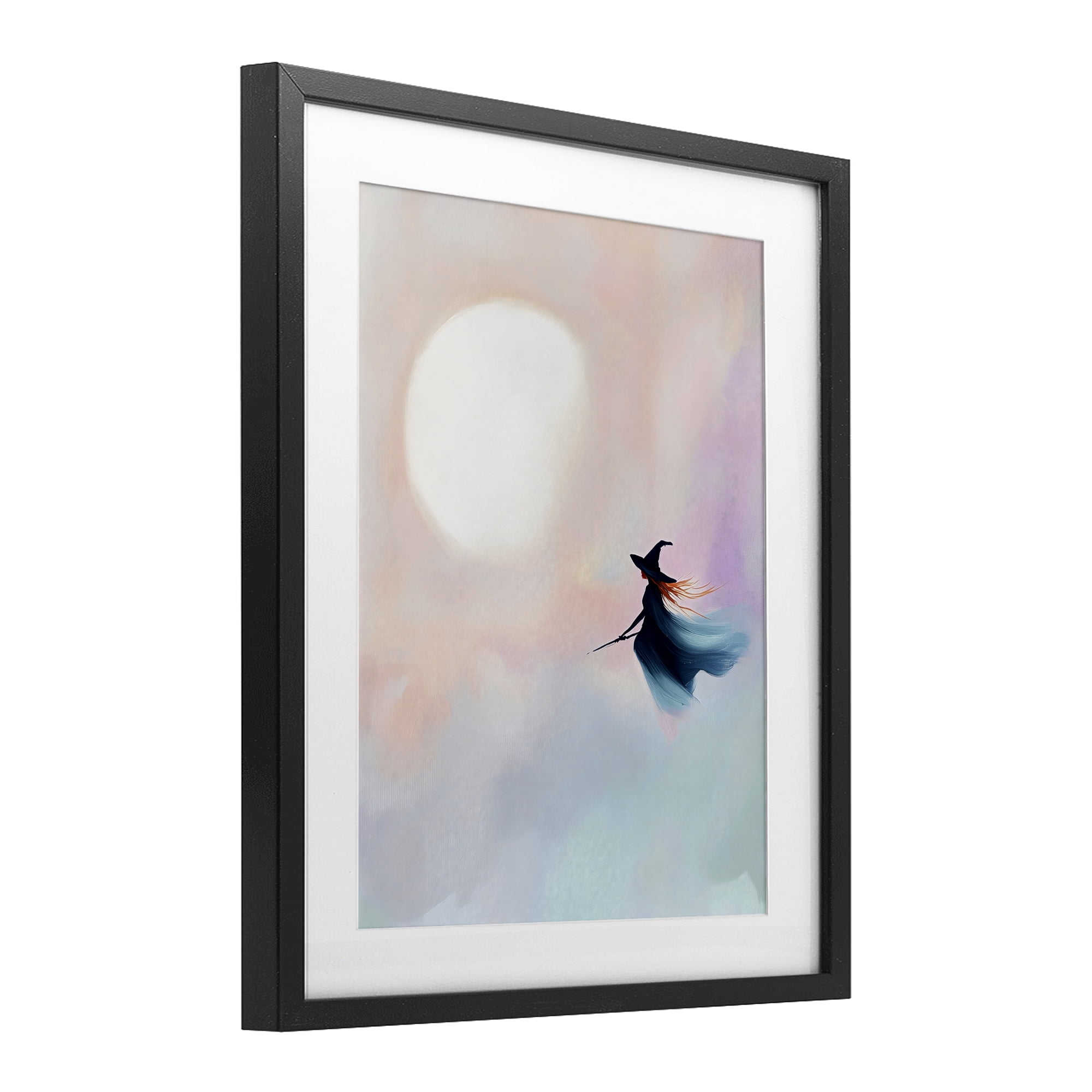 Stupell Industries Witch Flying at Sunset Black Framed Print Under Glass, design by The Prints Vibe