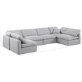 thumbnail image 3 of Meridian Furniture Indulge 199" Linen Fabric U-Shaped Modular Sectional in Gray, 3 of 7