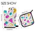 thumbnail image 2 of Yayeee Oven Mitts and Pot Holder Set of 2 Heat Resistant Kitchen Gloves Baking Hot Pad, Purple Abstract Shapes, 2 of 5