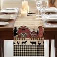 thumbnail image 3 of Brown Farmhouse Table Runner, Vintage Country Animals Wood Grain Plaid Washable Cotton Linen Table Runners 60 Inches Long, Dresser Scarf Runner for Coffee/TV Stands/Kitchen/Cabinets 13''x60'', 3 of 9