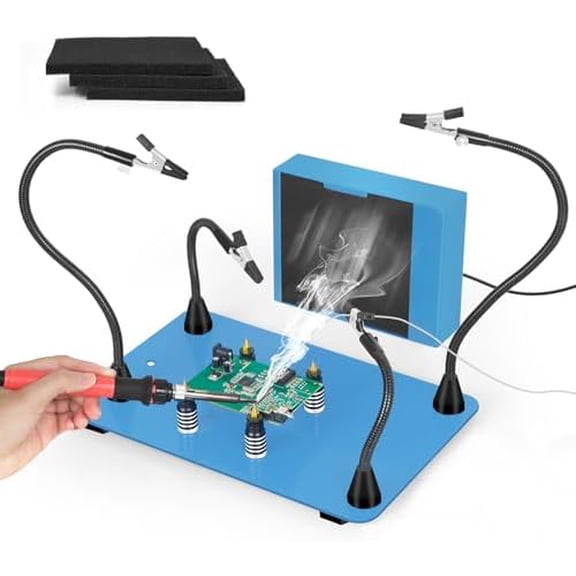 Helping Hands Soldering Third Hand with Solder Fume Extractor,Flexible Soldering Arms Clamps,Heavy Duty Work Station for Electronics Desoldering Welding Repair Jewelry DIY$$Tools & Hardware Other