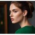 thumbnail image 2 of 925 Sterling Silver Green Love Clover Hoop Earrings for Women Teens Irish Shamrock Huggie Earrings for Summer, 2 of 12