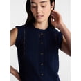 thumbnail image 5 of Time and Tru Women's Lace Inset Sleeveless Cotton Top, Sizes XS-XXXL, 5 of 6