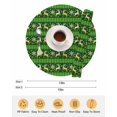 thumbnail image 6 of 13 Inch Round Placemats Set of 6, Christmas Reindeer Non Slip Heat Insulation PP Table Mats, Xmas Green Plaid Winter Snowflakes Washable Place Mats for Kitchen Dining Party Table Decor, 6 of 7