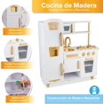 thumbnail image 4 of Kids House Cocina de Madera Elite White, Cocinita de Juguete para Niña Color Blanco con Dorado, Detalles de Lujo, con Puertas Que Abren y Cierran de Verdad, 4 of 5