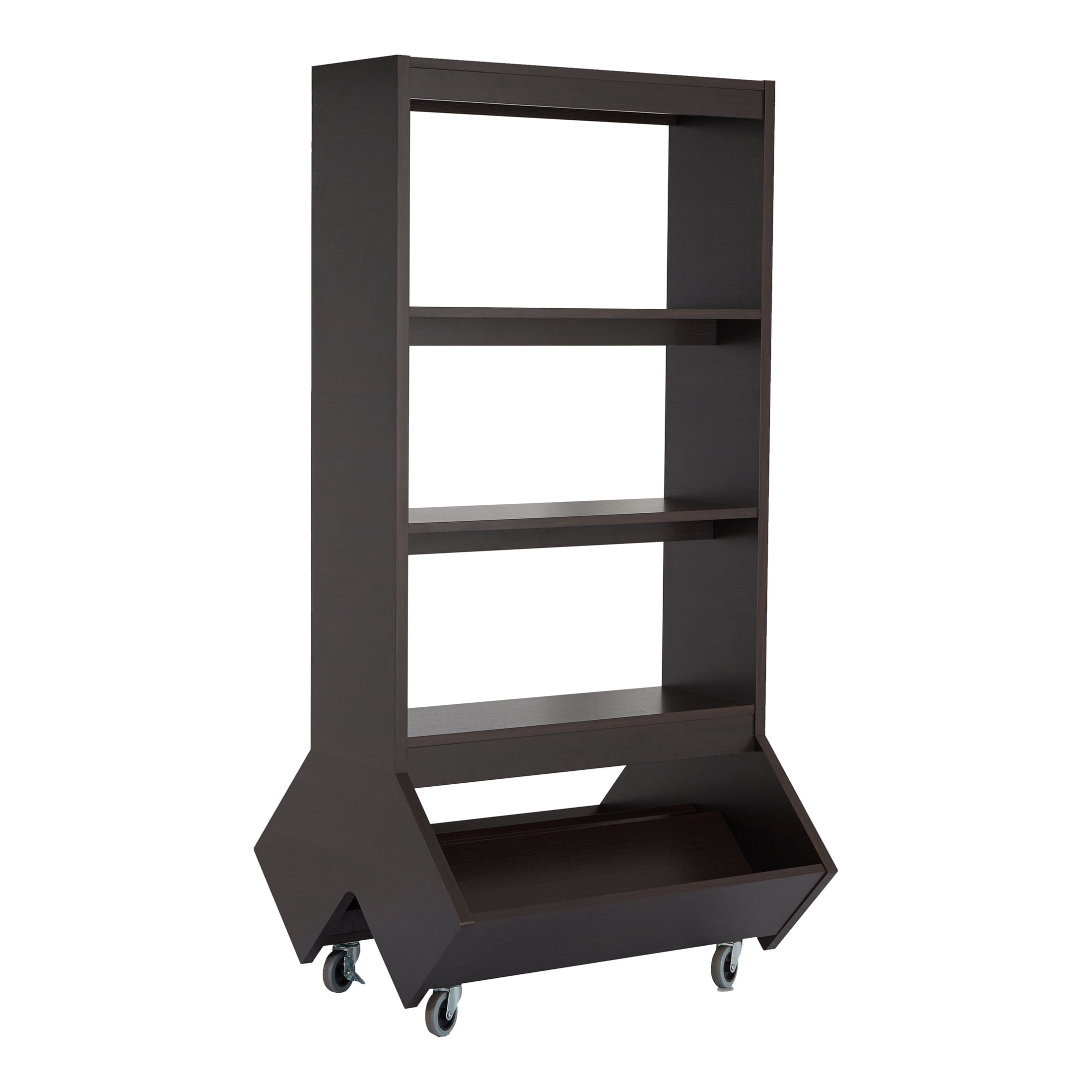 Furniture of America Lopher Bookcase with Casters, Espresso