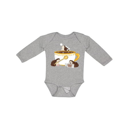 

Inktastic Cute Hot Chocolate Hedgehogs Gift Baby Boy or Baby Girl Long Sleeve Bodysuit