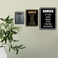 thumbnail image 3 of Signs ByLITA Portrait Round Danger If You Can Read this You're In Range Door or Wall Sign Easy Installation | Health And Safety | Building And Danger Sign (Black /Gold) - Small, 3 of 9