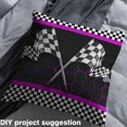 thumbnail image 2 of Manfei Cool Sports Car Theme Fabric by the Yard (2 Yards), Racing Flag Decorative Fabric by the Yard, Purple Honeycomb Buffalo Plaid Sewing & Crafting Fabric, 2 of 6