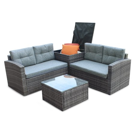 Gray Wicker Patio Furniture Sets On Clearance 2019 Upgrade New 4