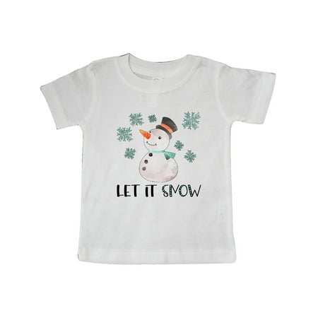 

Inktastic Let It Snow Cute Snowman in Hat and Scarf Gift Baby Boy or Baby Girl T-Shirt