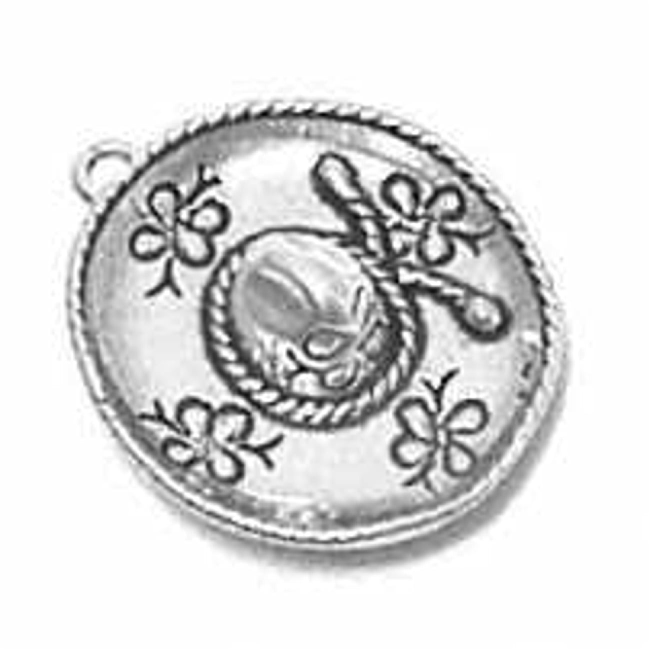 Mexican hat sombrero  jewelry  Organizer  for women made by Pewter 4 " diameter 