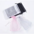 thumbnail image 2 of 4 Colors Organza Bags Organza Pouches for Potpourri with Ribbons Rectangle Pink/Lavender/Light Grey/Black Mixed Color 15~15.5x9.5~10cm 25pcs/color 100pcs/set, 2 of 4