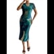 thumbnail image 1 of Vestido Ajustado con Cuello Redondo y Mangas para Mujer Verde S, 1 of 6