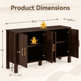 thumbnail image 3 of AVAWING Modern Buffet Cabinet, Credenza with 4 Doors, Fluted Buffet Sideboard Cabinet, Brown, 3 of 7