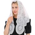 thumbnail image 4 of Triangular Mantilla Lace Head Covering Mass Catholic Church Veils, 4 of 7