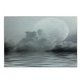 thumbnail image 1 of Moon Cutting Board, Mysterious Picture with Calm Water and Fluffy Clouds, Decorative Tempered Glass Cutting and Serving Board, in 3 Sizes, by Ambesonne, 1 of 2