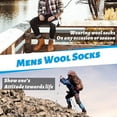 thumbnail image 5 of 4 Pairs Mens Merino Wool Socks, Breathable Hiking Outdoor Warm Winter Socks for Men Cold Weather Mottled Black+Grey (4 pairs), 5 of 7