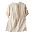 thumbnail image 4 of Embroidered Linen Tops For Women，Womens Boho Tops Embroidered Blouses For Women Women's Peasant Tops Hemp Shirt Women Bohemian Tops For Women Cotton Spring Tops Gauze Tunic Tops Pullover Shirts, 4 of 5