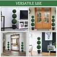 thumbnail image 4 of Outsunny Artificial Boxwood Topiary Tree Set of 2, Faux Boxwood Ball Tree, 4 of 10
