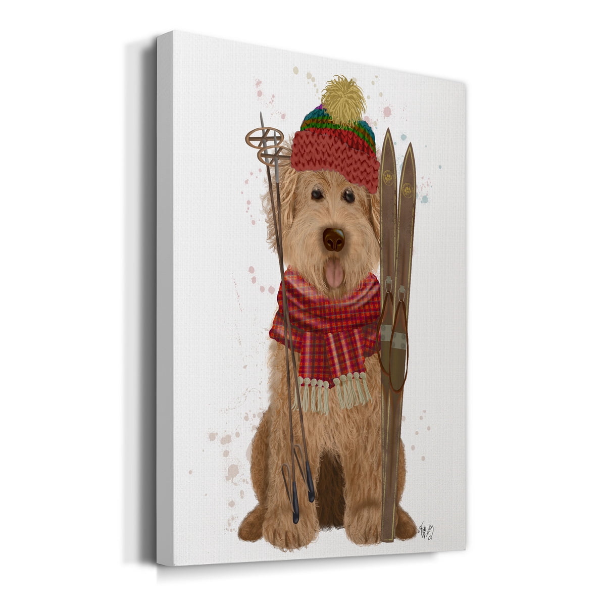 Goldendoodle Ski Dog- Gallery Wrapped Canvas