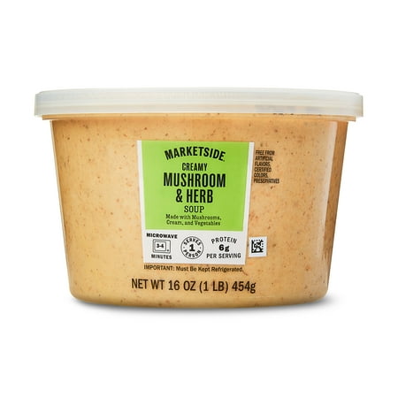 Marketside Creamy Mushroom & Herb Soup, Fresh Deli Soup, 16 oz Cup