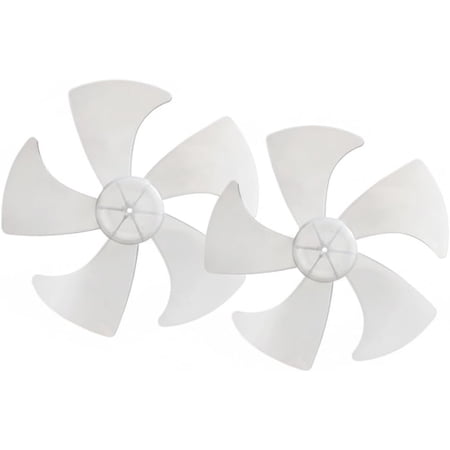2-Pack Fan Blades Replacement, 14 Inch White Hard Plastic Fan Blades, Compatible with 300/350/400/450mm Standing Table Wall Fans with Fixed Motor Pin