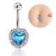 thumbnail image 3 of Joyería piercing del cuerpo del anillo del ombligo del vientre de los diamantes de imitación del corazón del acero inoxidable de la moda (azul), 3 of 5