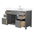 thumbnail image 2 of Beckett 54" Dark Gray Single Vanity & White Quartz Top (3-Hole) & Nickel Trim, 2 of 5