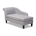 thumbnail image 1 of Baxton Studio Florent Grey Upholstered Black Finished Chaise Lounge, 1 of 9