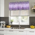 thumbnail image 5 of Purple Lavender Valances for Windows, Decorative Rod Pocket Window Valance Curtains, Spring Watercolor Wildflowers Plant Plaid Short Curtain Drapes for Kitchen/Living Room, 2 Panels, 60" W x 18" L, 5 of 8