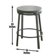 thumbnail image 3 of Steve Silver Portland 24" Metal Swivel Counter Stool in Gray, 3 of 4