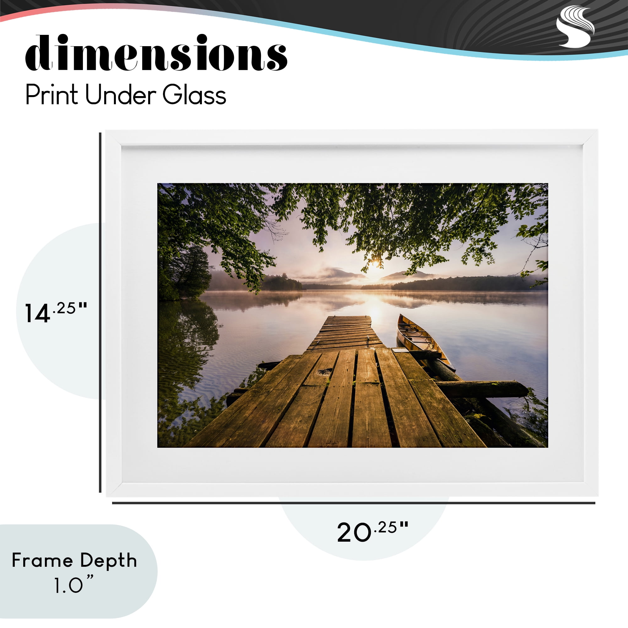 Stupell Industries Misty Morning Light on Lake White Framed Print Under Glass, design by Jonathan Zaharek