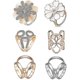 thumbnail image 1 of 2024 6pcs Women's Faux Pearl Crystal Rhinestone Scarf Ring Buckle Clip, 1 of 5