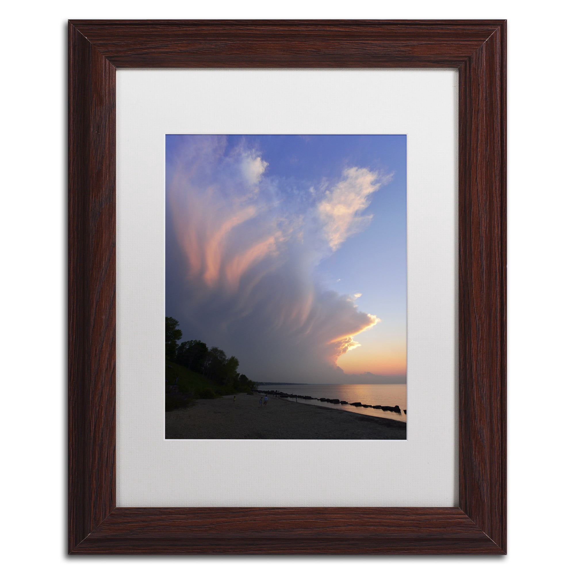 Trademark Fine Art "Developing Sunset Storm" Canvas Art by Kurt Shaffer White Matte, Black Frame